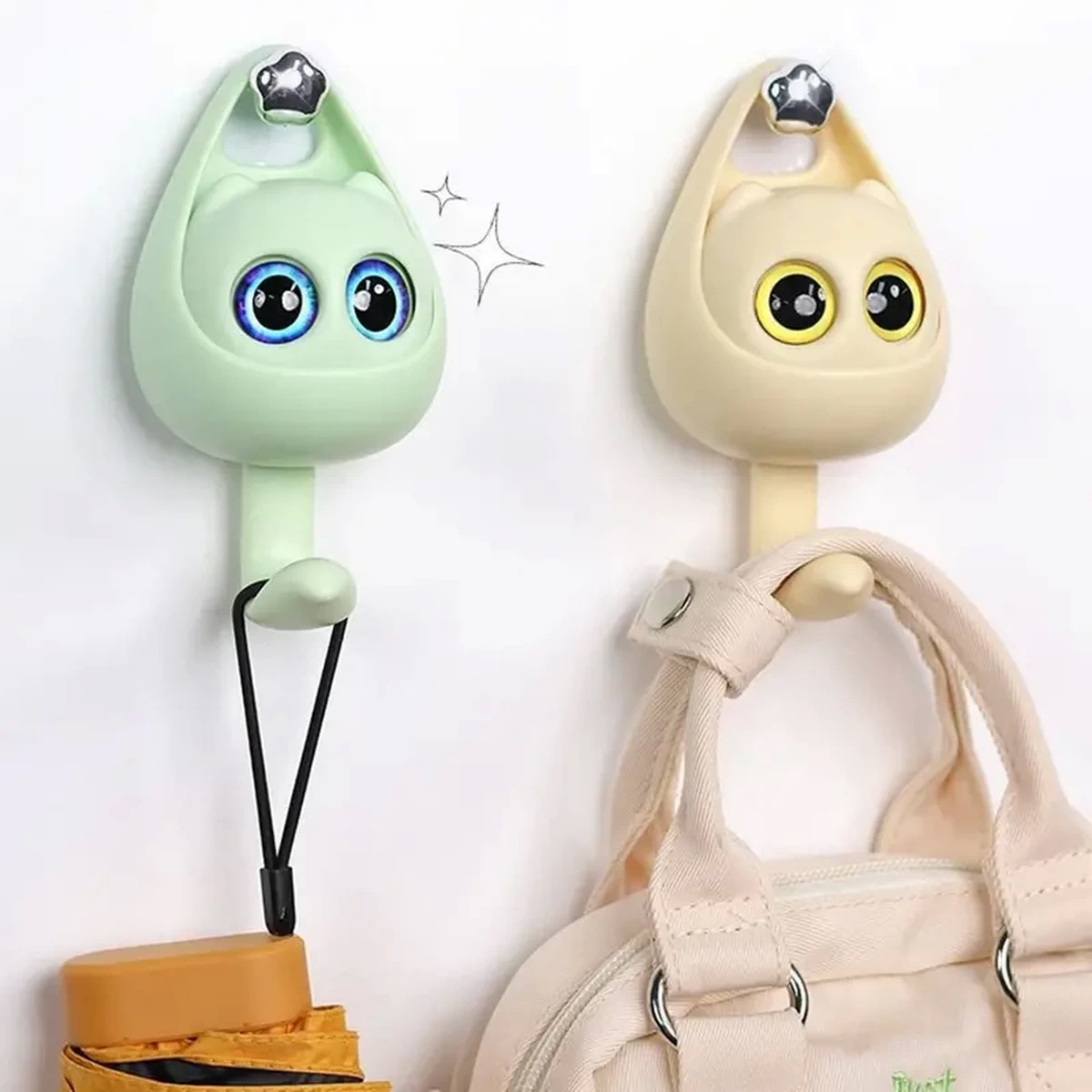 Kitchen Zo - Creatieve Cartoon Blink Cat Hook Niet-geperforeerde