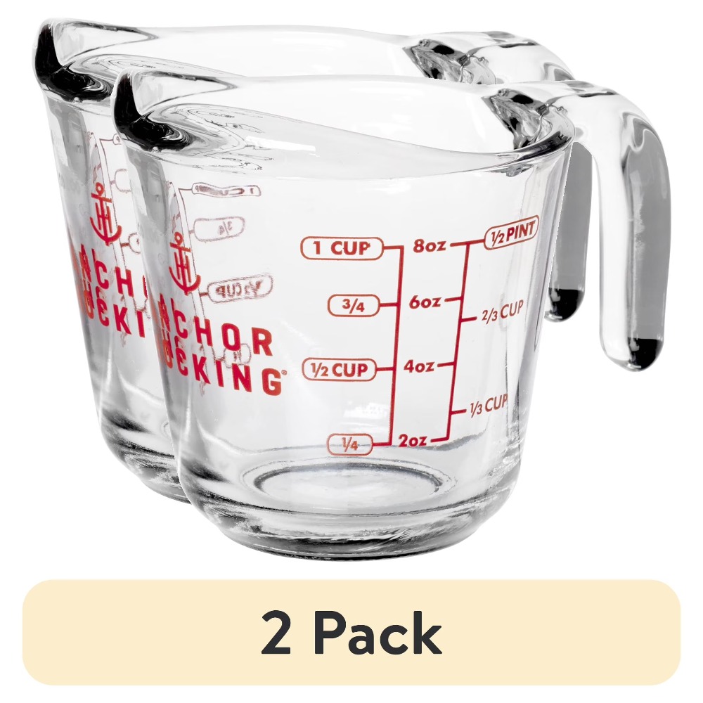 Kitchen Baking Area - 2-delige glazen maatbekersset met handvat voor
