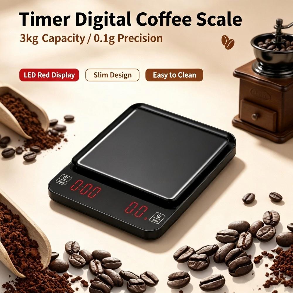 Kitchen Baking Area - 3kg/0.1g Hoge Precisie Digitale Koffieweegschaal, LED