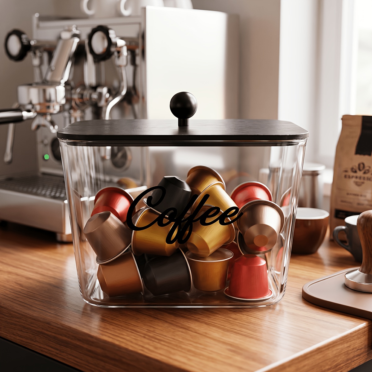 Kitchen Zo - Koffiepodhouder met deksels, plastic opbergdoos, K-Cup