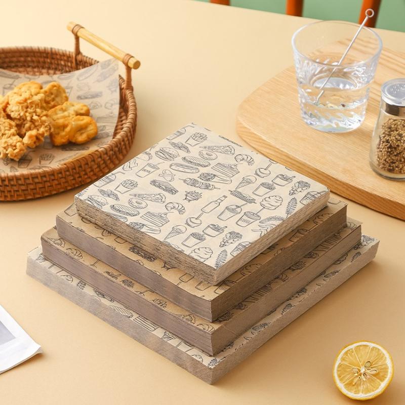 Kitchen Baking Paper - 100 Stuks Olie-Proof Bakken Voedsel Wrapper