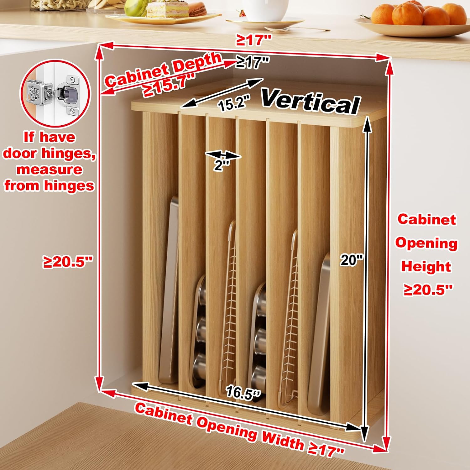 Houten bakvormen-scheidingsorg - Kitchen Baking Sheet Organizer recensie en prijs