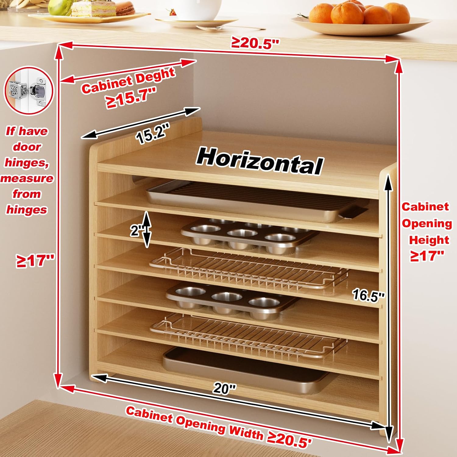 Houten bakvormen-scheidingsorg - Kitchen Baking Sheet Organizer recensie en prijs