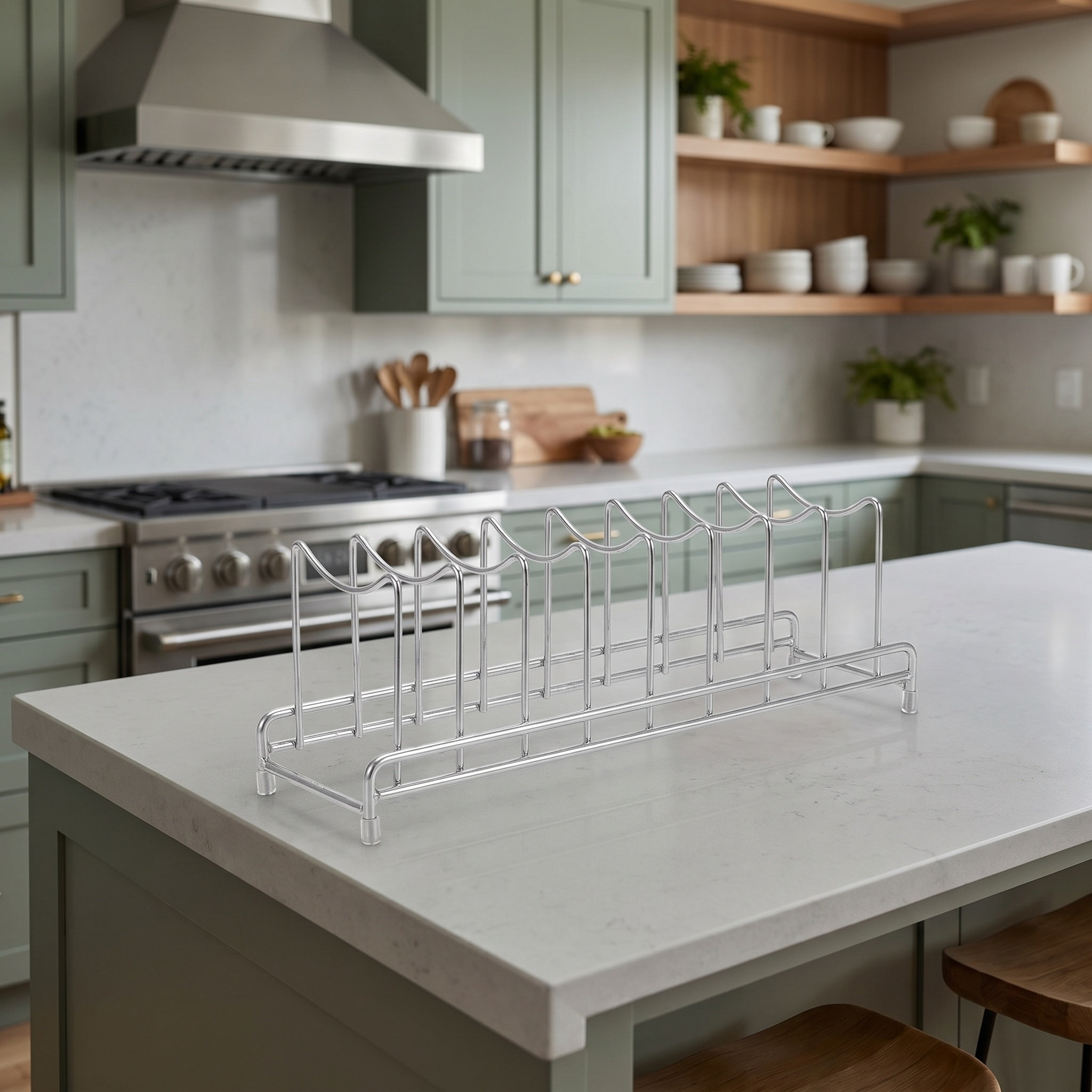 RVS 9-delige pannendekselhoude - Kitchen Baking Sheet Organizer recensie en prijs