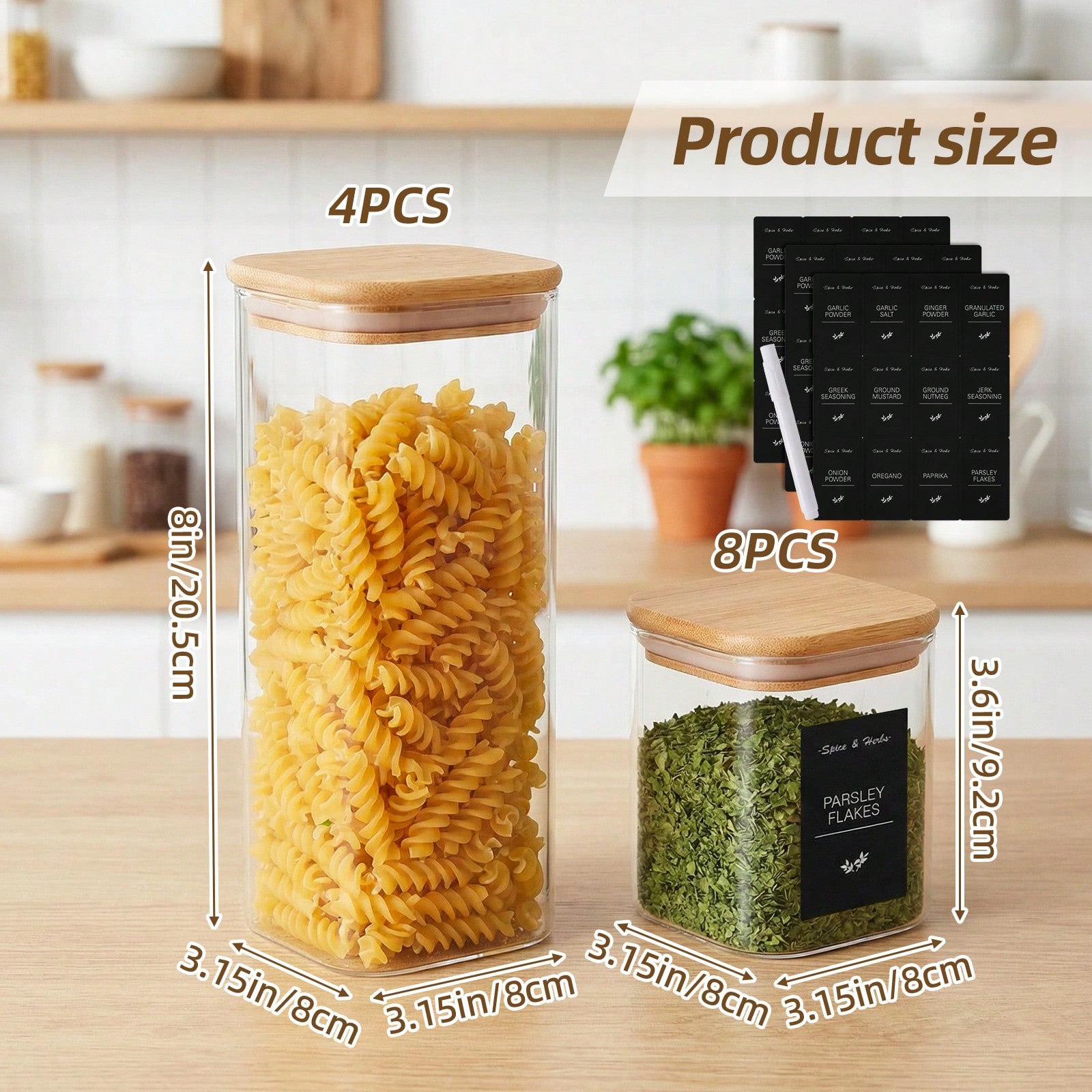 Tomnk 12-delige glazen voedsel - Kitchen Baking Canisters recensie en prijs